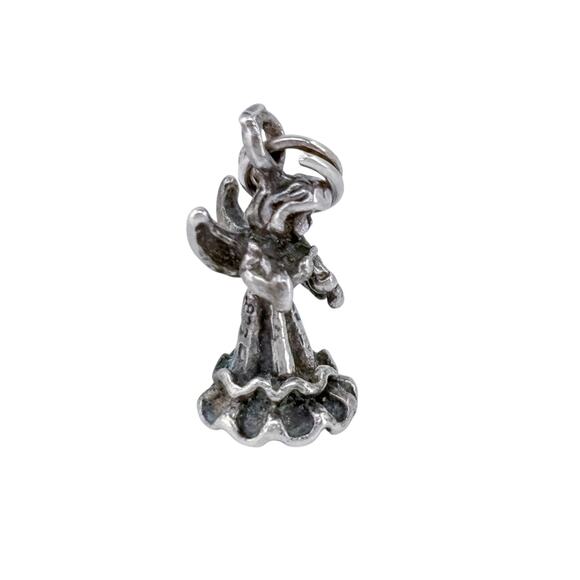 Musical Guardian Angel Charm | Vintage Sterling Silver 925 Jewelry - Picture 3 of 8